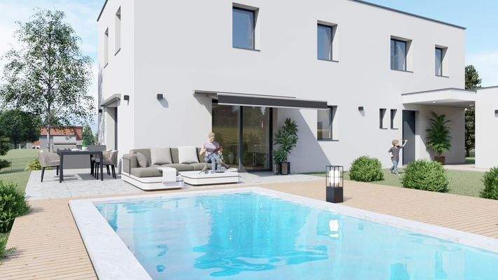 Aussenansicht mit Pool