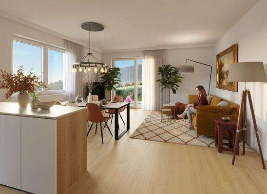 Wohnraum mit Blick in den Garten