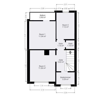 Grundriss Skizze 1.OG