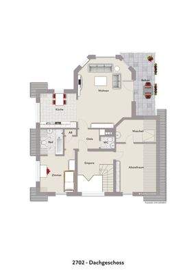 Grundriss DG visualisiert 2702