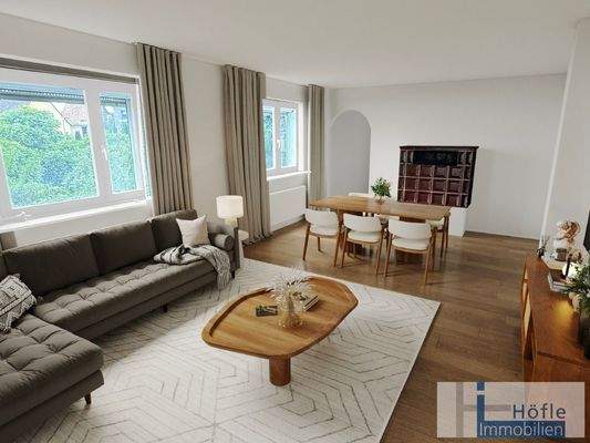 Wohnbereich Altbau - virtuell möbliert