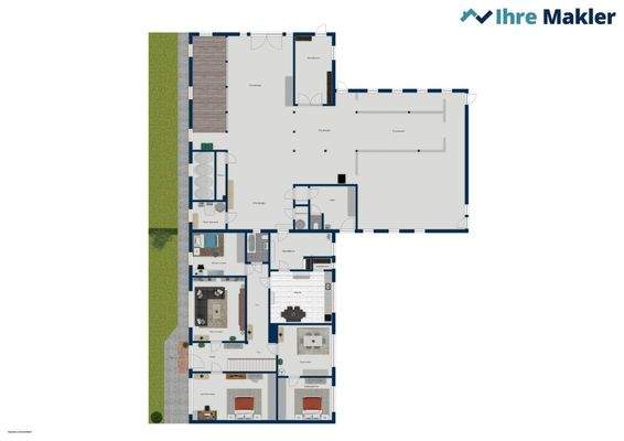 Grundriss EG - Wohnhaus & Stallungen