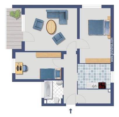 Grundriss WE 33 gestaltet