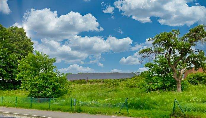 Baugrundstück mit Blick in Richtung Südosten