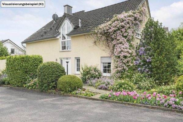 freistehendes EFH in voller Blütenpracht