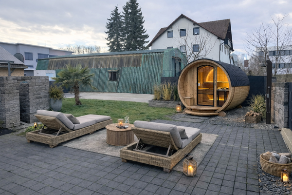 Garten mit Dusche, virtuelle Darstellung