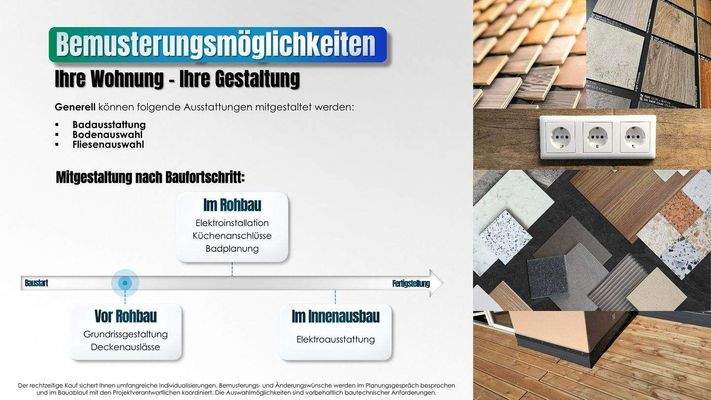 Bemusterungsmöglichkeiten