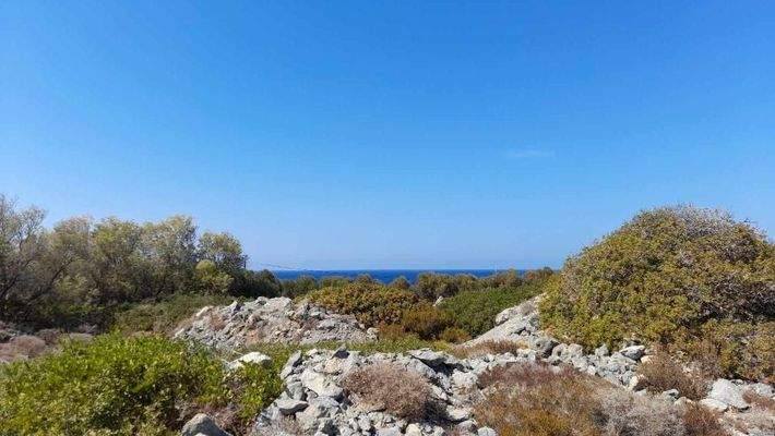 Kreta, Stavros: Eckgrundstück mit Meerblick zu verkaufen