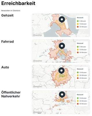 Erreichbarkeitskarte