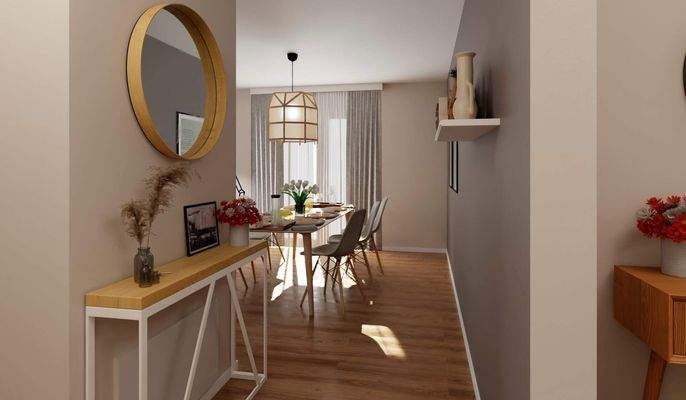 Ein einladender Durchgang mit Sichtachse in den Wo