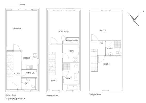 Grundriss (Küche ohne Fenster)