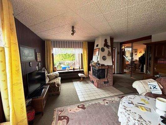 Das Wohnzimmer mit Kaminofen