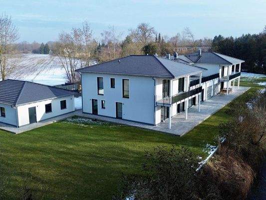 Vogelperspektive des Doppelhauses