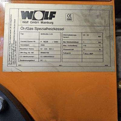 Typenschild Heizung