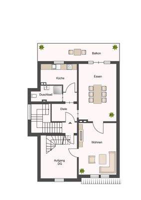 Grundriss Wohnung 3 / 2.Obergeschoss