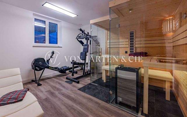 Sauna und Fitnessbereich