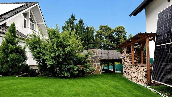 Blick Pool zur Pergola