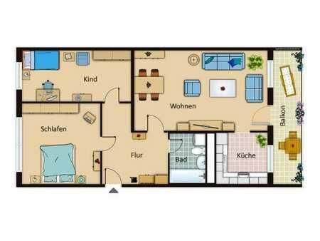 Voll möbliertes 3-Zimmer Apartment