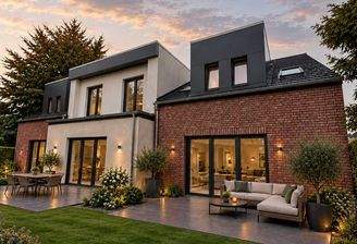 Modernes Haus im Abendgarten (1)