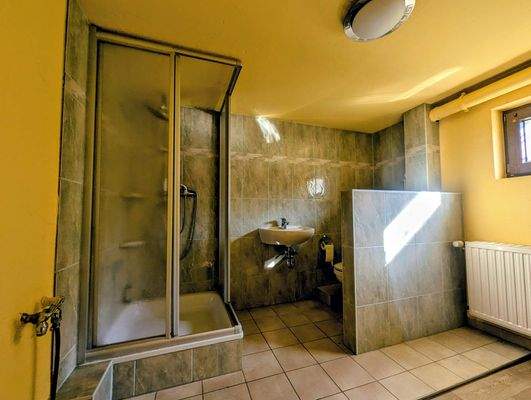 kleines Badezimmer im Keller