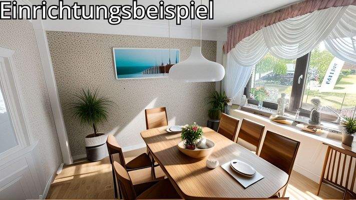 Einrichtungsbeispiel für das Esszimmer im EG