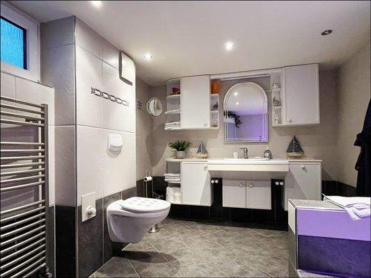 Hochwertig und modern ausgestattet - Tageslichtbad im Kellergeschoss