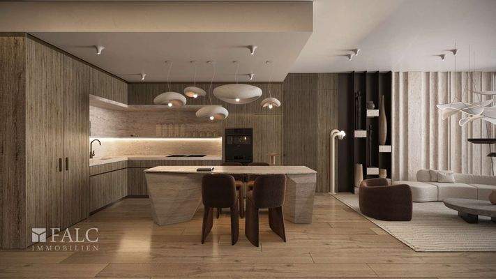 offene Küche mit Essbereich