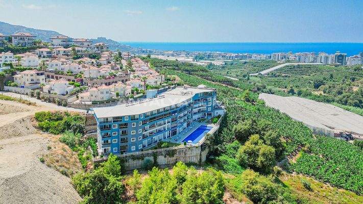 Sea and City View Apartment in a Social Complex in Alanya Kargıcak