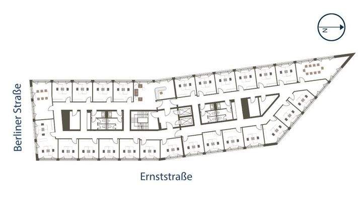 Einzelbüro Grundrissbeispiel Erstes Obergeschoss
