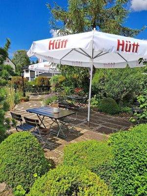 seitlicher Blick Biergarten