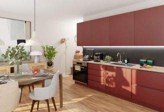 Die offene Wohnküche lädt zum gemeinsamen Kochen e