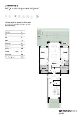 Alternativgrundriss WE_3 Haustyp B 3 - 6