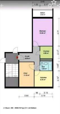 Grundriss 3-Rwg. 55,1 m²