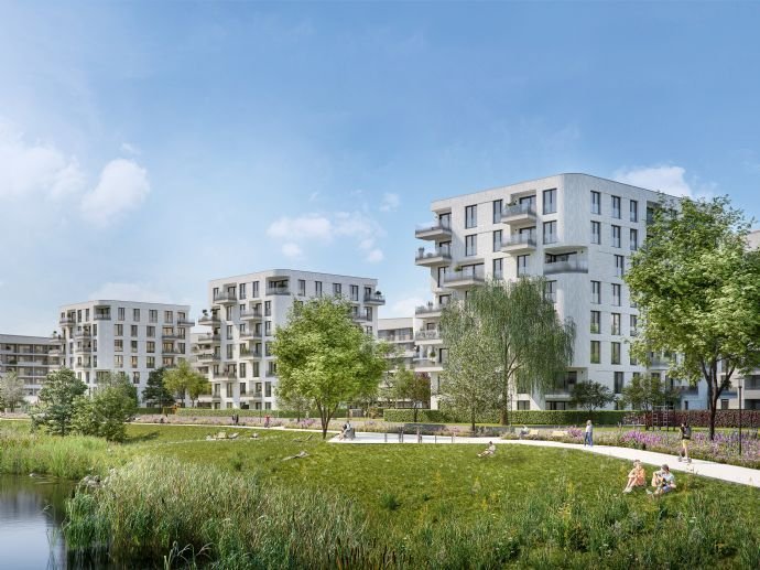 PANDION ALBERTUSSEE: Helle 4-Zi.-Wohnung mit 2 Bädern und sonnigem Balkon und Seeblick