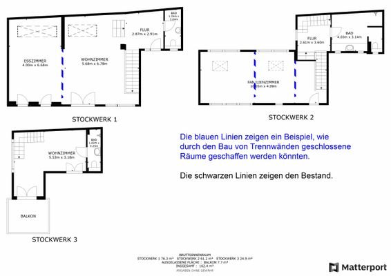 Grundriss neue Wände
