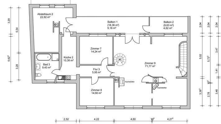 Obergeschoss: 140 m² Wohnfl.