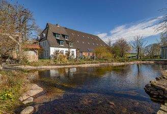 Außenansicht mit Schwimmteich