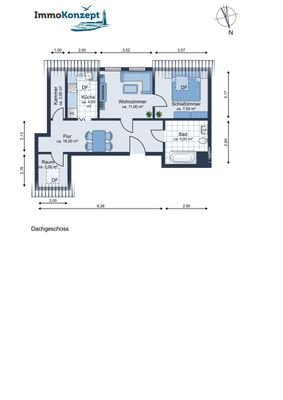 Grundriss Wohneinheit Dachgeschoss