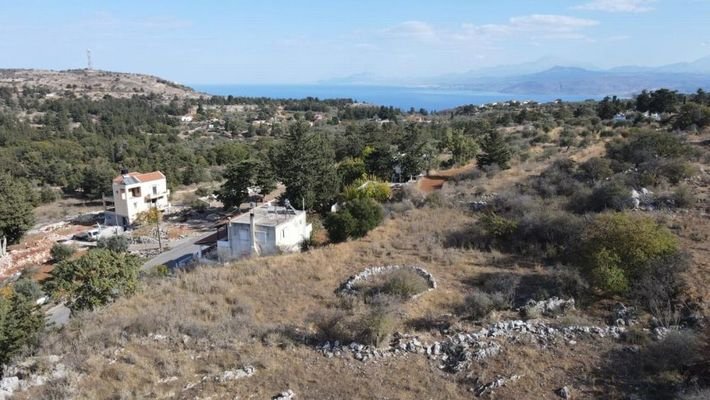 Kreta, Sellia im Apokoronos: Grundstück zum Verkauf mit schöner Aussicht in Sellia