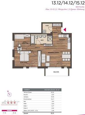 Maßstab 1:100 bei entsprechendem Heranzoomen (Referenz: Küchenarbeitsplatte mit 60 cm Tiefe)