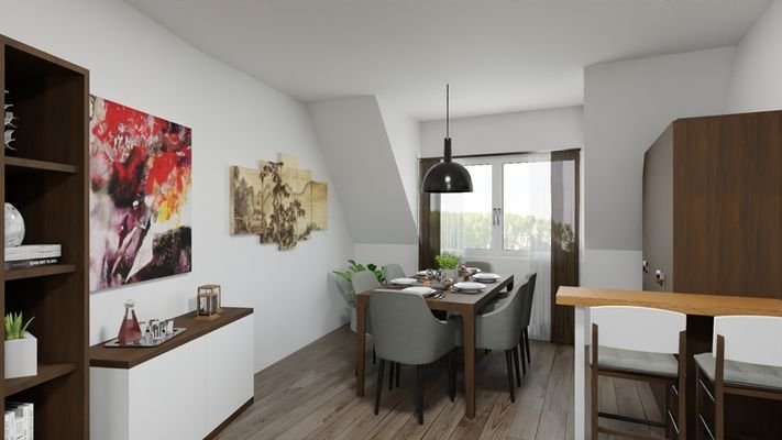 Renovierungsbeispiel Essbereich modern