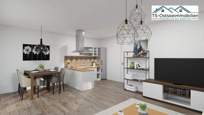 Wohnbereich mit offener Küche