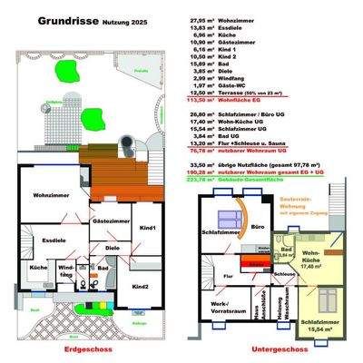 Grundrisse mit Kalkulation