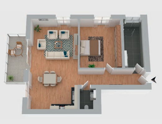 Grundriss Musterwohnung D-4