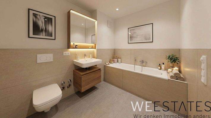 Wannenbad - Möblierungsbeispiel