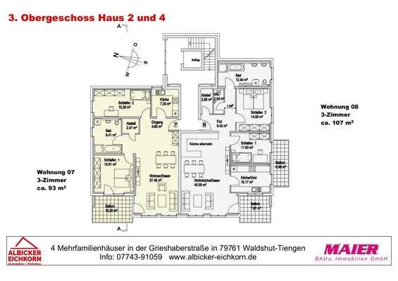 Haus 2: Übersicht Obergeschoss 3