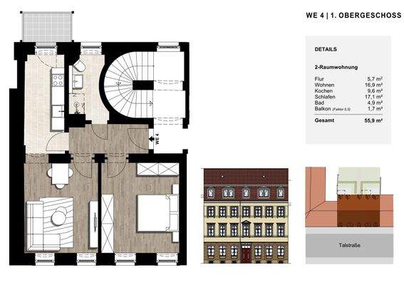 Grundriss WE 04 Talstraße 16