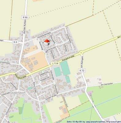 die ungefähre Lage in Oldendorf