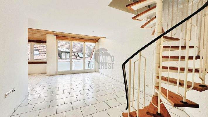 Wendeltreppe nach oben