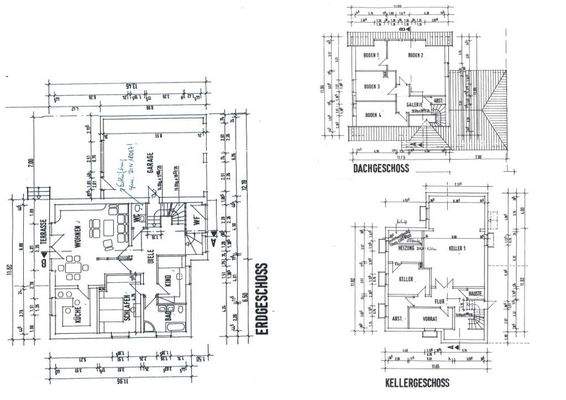 Grundrisse EG, DG, Keller